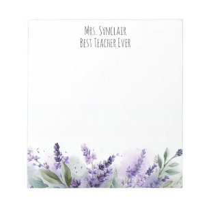 Personliga lavendelblommor Lärarskönhet Anteckningsblock