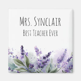 Personliga lavendelblommor Lärarskönhet Magnet