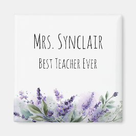 Personliga lavendelblommor Lärarskönhet Magnet