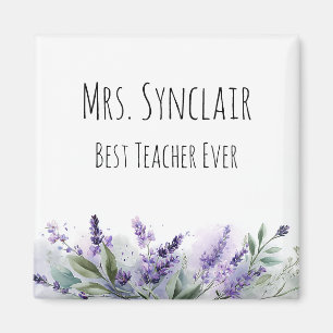 Personliga lavendelblommor Lärarskönhet Magnet