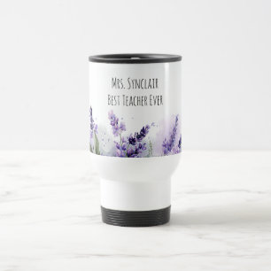 Personliga lavendelblommor Lärarskönhet Resemugg