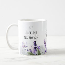 Personliga lavendelblommor Läraruppskattning Kaffemugg