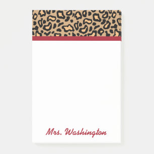 Personliga Leopard Lärares Post It Notes Present Post-it Block