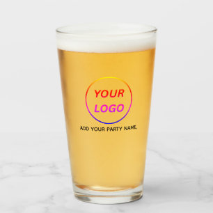 Personliga logotyp- och textölsglas glaskopp