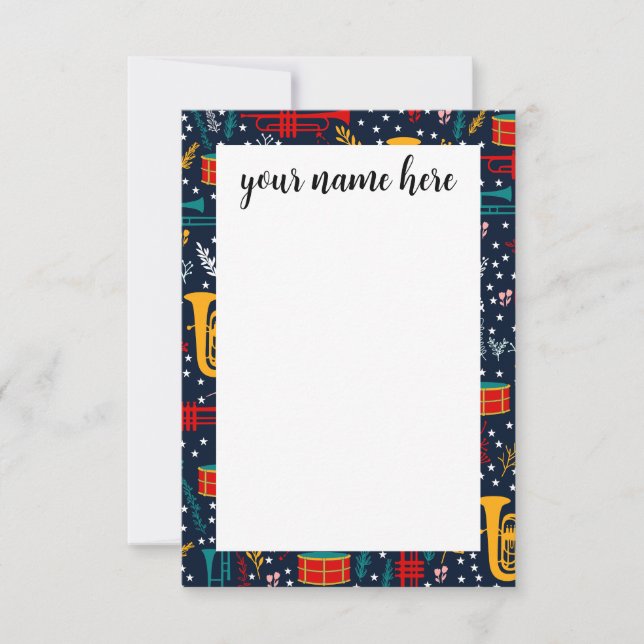 Personliga marscherande orkester-kort tack kort (Framsida)