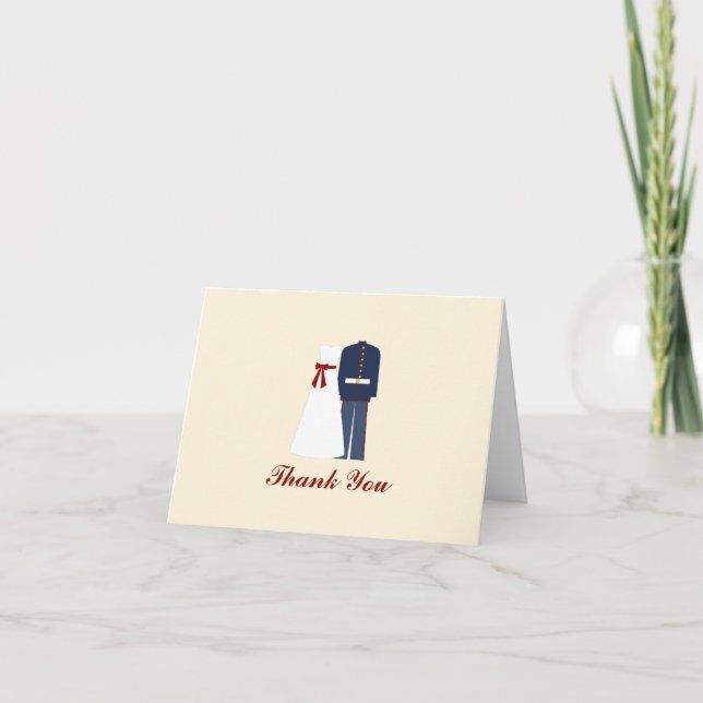Personliga Militär Bröllop Tacksamhetskort Tack Kort (Framsida)