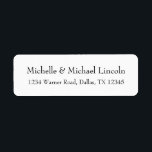 Personliga minimalistiska B & W-adressetiketter Returadress Etikett<br><div class="desc">Personliga minimalistiska B & W-adressetiketter</div>