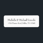 Personliga minimalistiska B & W-adressetiketter Returadress Etikett<br><div class="desc">Personliga minimalistiska B & W-adressetiketter</div>