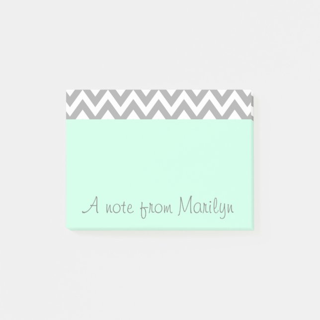 Personliga mintgröna Post It-lappar kontorspresent Post-it Block (Framsida)