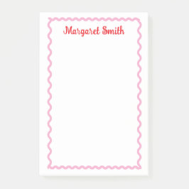 Personliga monogram-block med scallop-kant post-it block
