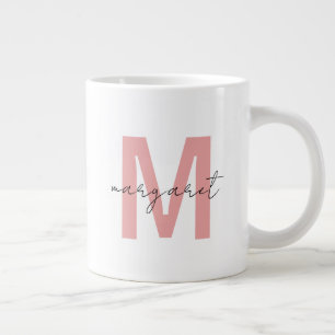 Personliga Monogram Initialbokstäver Namn Jumbo Mugg