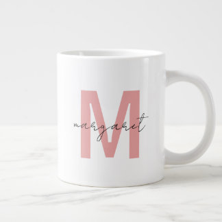 Personliga Monogram Initialbokstäver Namn Jumbo Mugg