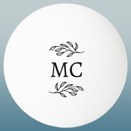 Personliga monogram initialer botanisk blad pingisboll