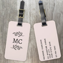 Personliga monogram initialer botanisk rodnad