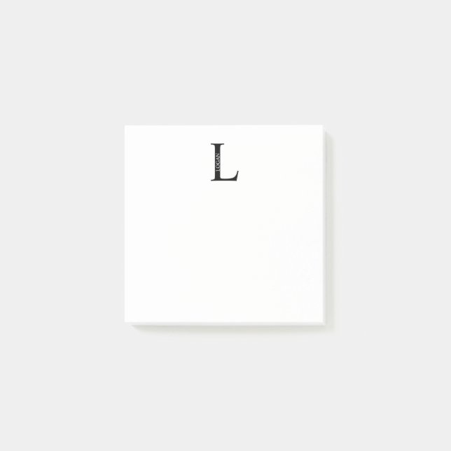 Personliga monogram och namnlappar post-it block (Framsida)