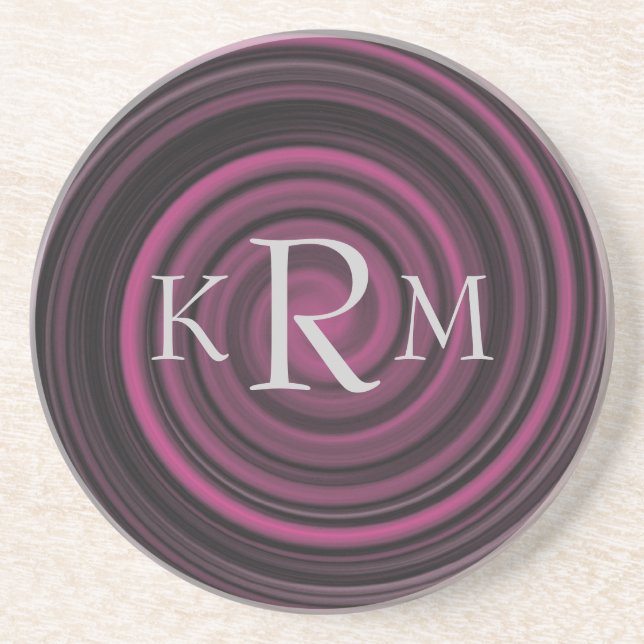 Personliga monograminitialer plommonvirvlar underlägg (Framsidan)