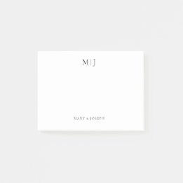 Personliga monograminitialer svart typografi post-it block