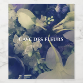 personliga mörka blommor vin etiketter