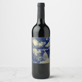 personliga mörka blommor vin etiketter