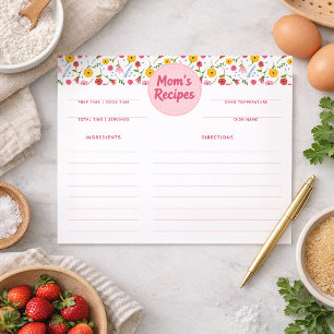 Personliga Mors Recept Blommiga Receptkort