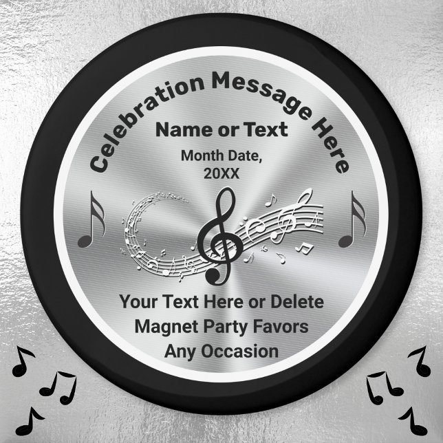 Personliga, Musikfestpresenter, Not Magnet (Music notes magnets. Music party favors for adults and kids. Music themed party supplies, Musical.)