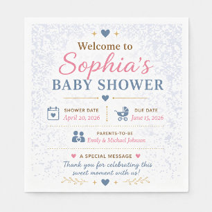 Personliga nallebjörn baby shower servetter