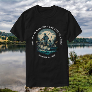 Personliga namn Fiske Far Son Fars dag present T Shirt