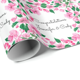 Personliga Namn Körsbärsblom Wedding Present Presentpapper