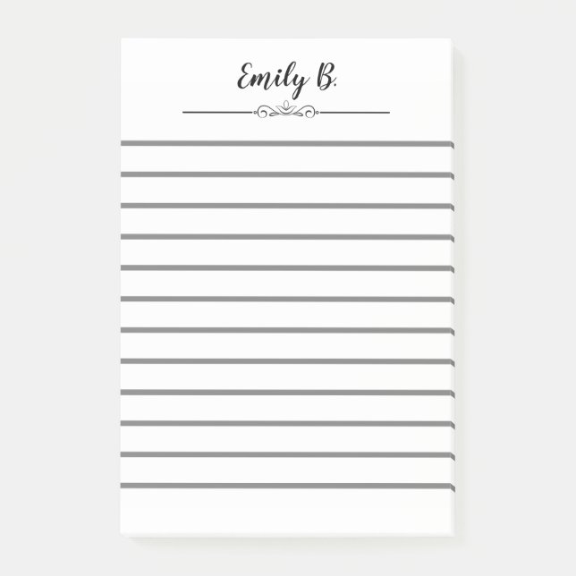 Personliga Namn Post It Notes Med Linjer Post-it Block (Framsida)