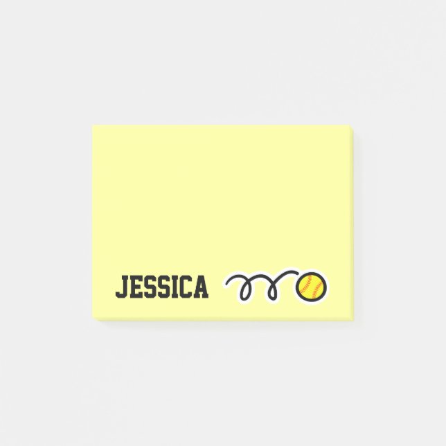 Personliga namnet Softball Post-it®-lappar Post-it Block (Framsida)