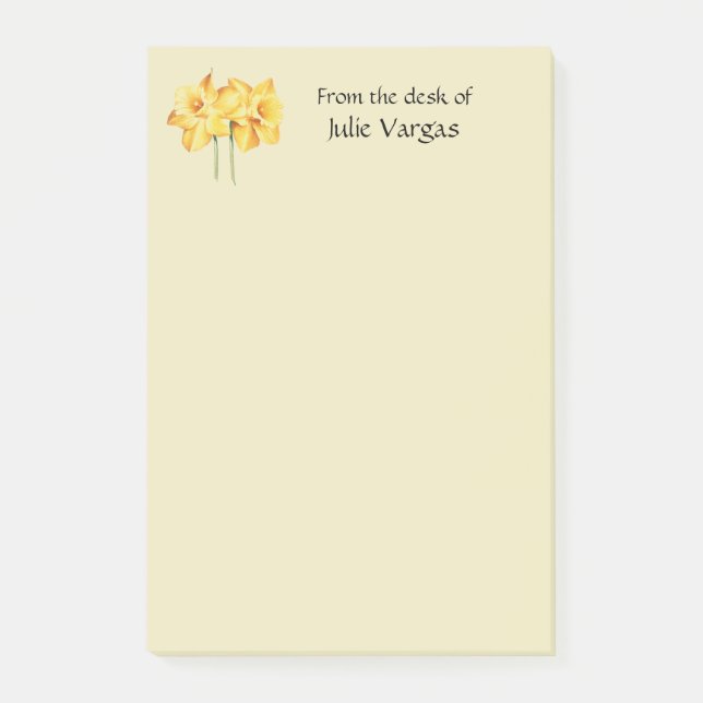 Personliga narcissgula Post-it-lappar Post-it Block (Framsida)