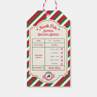 Personliga officiella North Pole Santa presenttagg Presentetikett