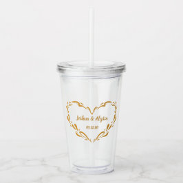 Personliga Parnamn Elegant Guldhjärta Take Away Mugg