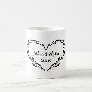 Personliga Parnamn Elegant Hjärtpresent Kaffemugg
