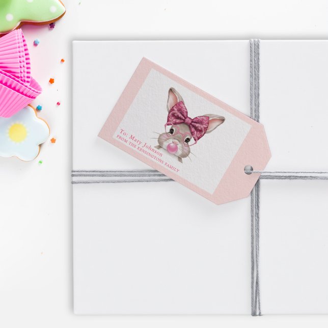 Personliga påskharestillbehör för barn presentetikett (Personalized Easter Bunny Gift Tags for Kids)