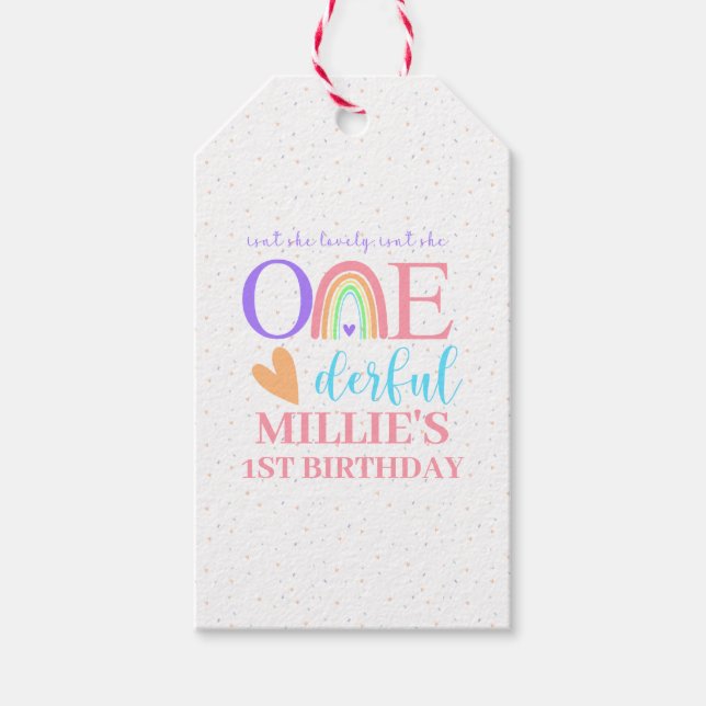 Personliga pastellfärgade regnbågsetiketter för gå presentetikett (Framsidan)