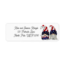 Personliga patriotiska tomte returadressetiketter