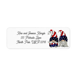 Personliga patriotiska tomte returadressetiketter returadress etikett