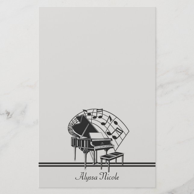 Personliga pianotoner brevpapper (Framsida)