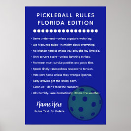 Personliga Pickleball-regler Florida-regler Poster