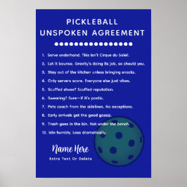 Personliga Pickleball-regler OSPOKEN Poster