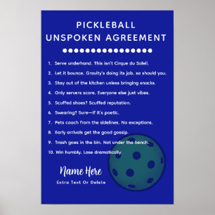 Personliga Pickleball-regler OSPOKEN Poster