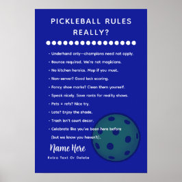 Personliga Pickleball-regler SARASTISKA UPPLAGAN Poster