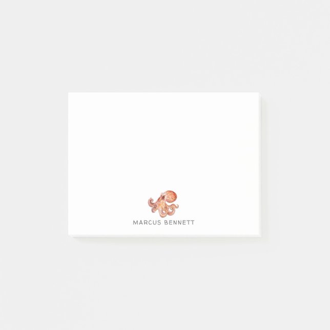 Personliga Post It-anteckningar | Bläckfisk Post-it Block (Framsida)