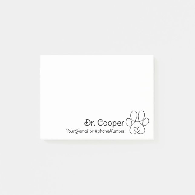 Personliga Post-it-lappar för veterinärer Post-it Block (Framsida)