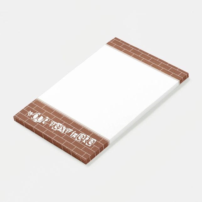 Personliga Post-it®-lappar med tegelvägg Post-it Block (Vinklad)