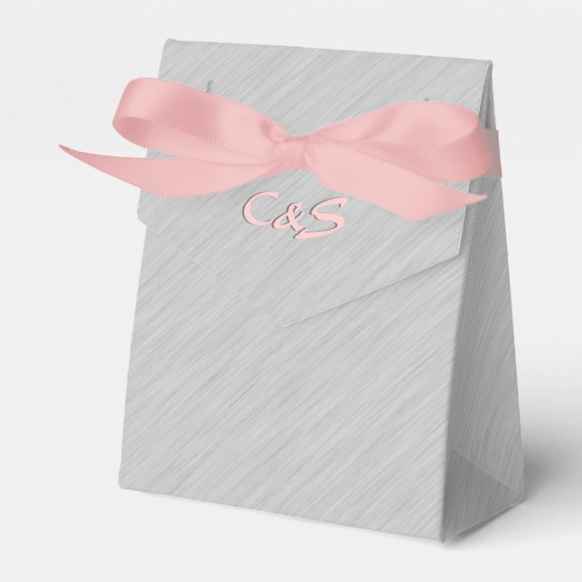 Personliga presentaskar i borstat silver (Framsidan Sidan)