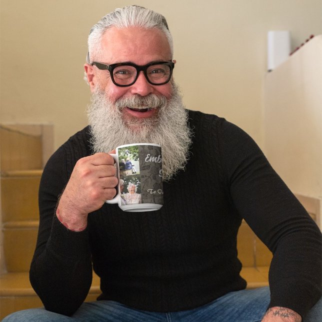 Personliga presenter till äldre föräldrar par grå  mugg (Custom Gifts for Older Parents Couples Gray Mug)
