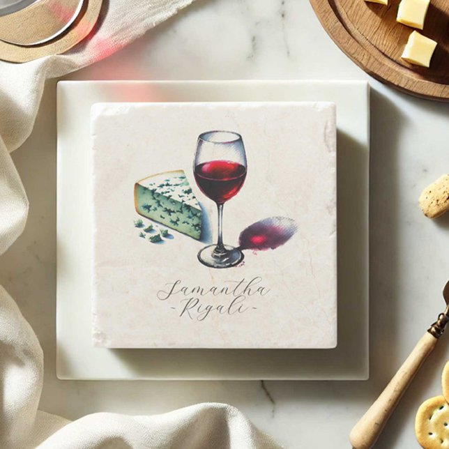 Personliga presenter Vinodling Stenunderlägg (Personalized wine lovers coasters for gift basket ideas by Victoria Grigaliunas of Do Tell A Belle)