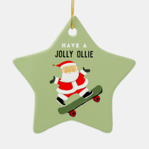 Personliga presentidéer för skateboardälskare unde julgransprydnad keramik